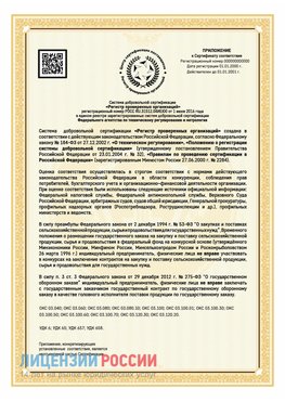 Приложение к сертификату для ИП Североморск Сертификат СТО 03.080.02033720.1-2020